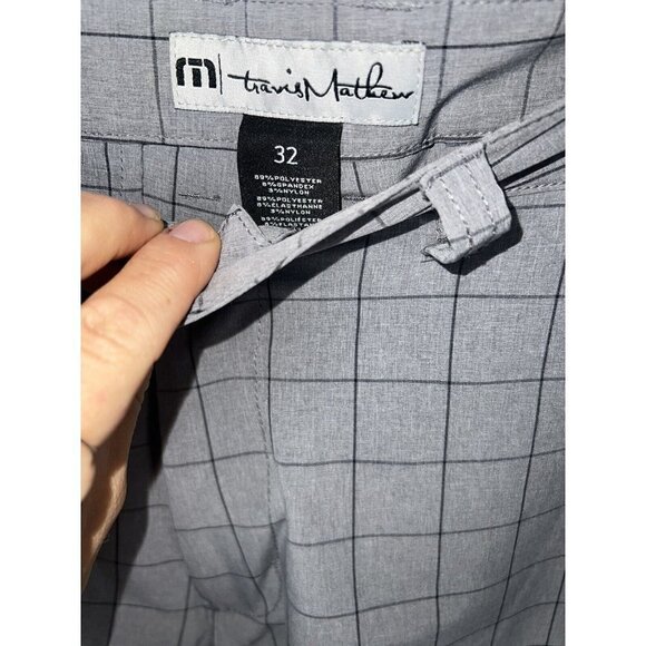 Travis Matthew Golf Shorts Mens 32 Gray Black Lines Extra Button Pockets W - Picture 3 of 5